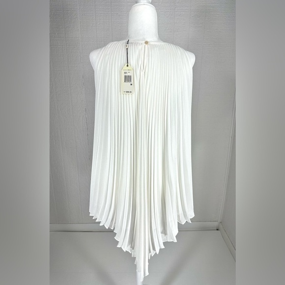 NWT Sophie Max 60s style accordion a line asymmetrical white tunic top dress M - Picture 5 of 12